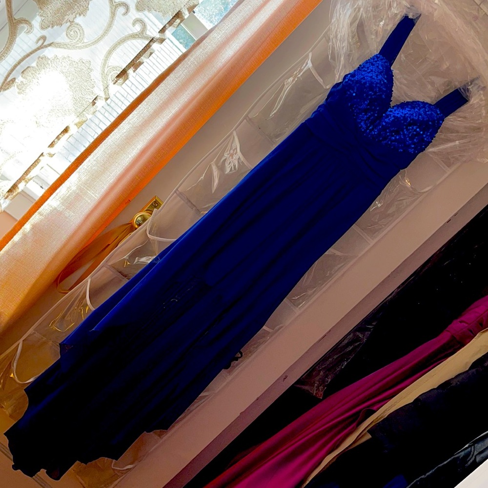 Blue high low dress